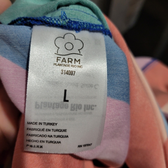 Farm Rio abstract bright print wide leg pants size L work date night  va… - Picture 8 of 10